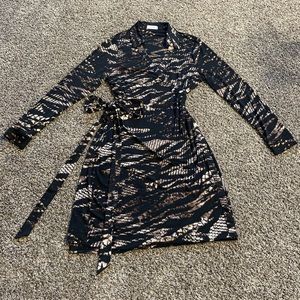 Calvin Klein Wrap-Around Dress. Snake Print size Large.